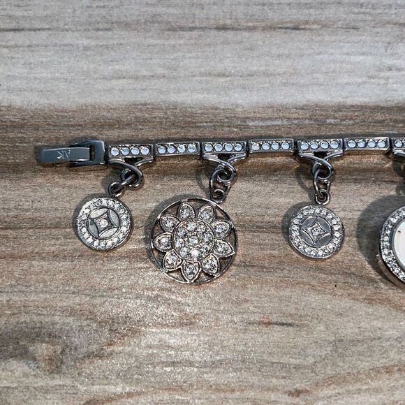 Ann Klein vintage rhinestones charm watch with extenders works with new battery main image 5